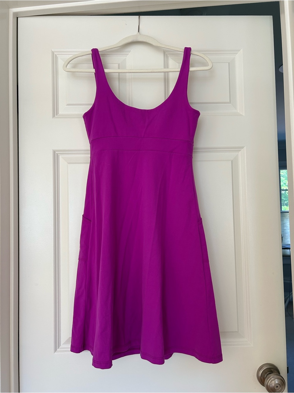 Women's Scoop Neck A-Line Dress in Magenta